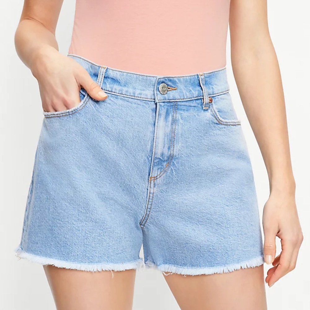 LOFT High Waisted Denim Shorts